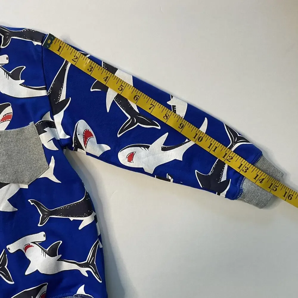 Shark Cotton Crewneck Pullover Pocket Sweatshirt Size 5T/120